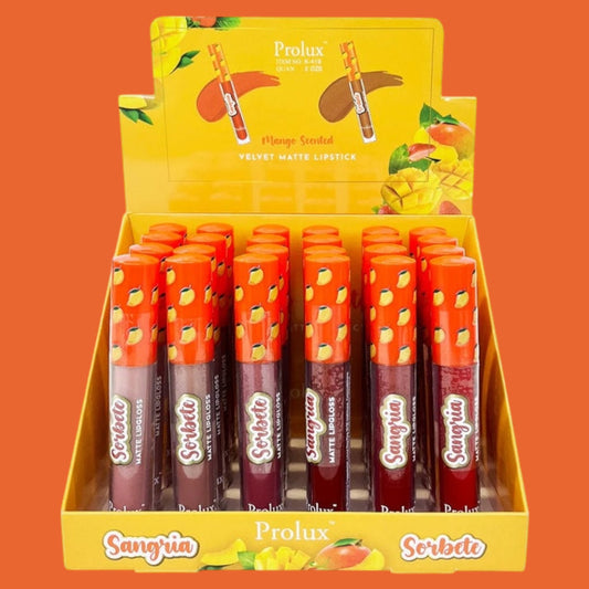 24PCS DISPLAY PROLUX MANGO SCENTED VELVET LIPSTICK K-419