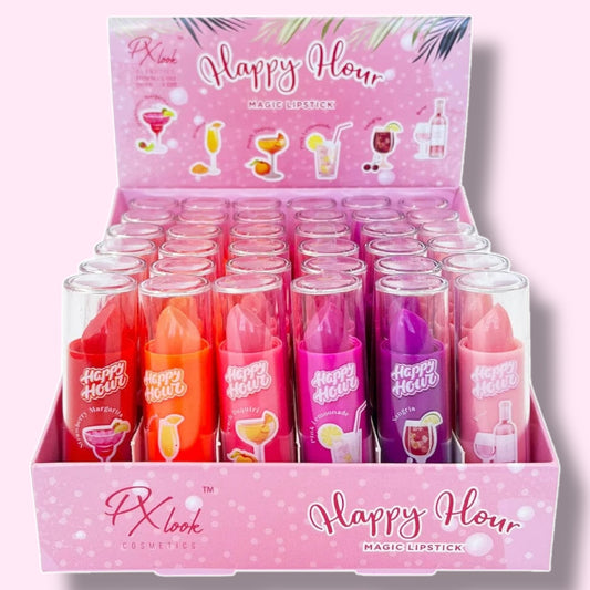 36 PCS DISPLAY HAPPY HOUR MAGIC LIPSTICK L-162