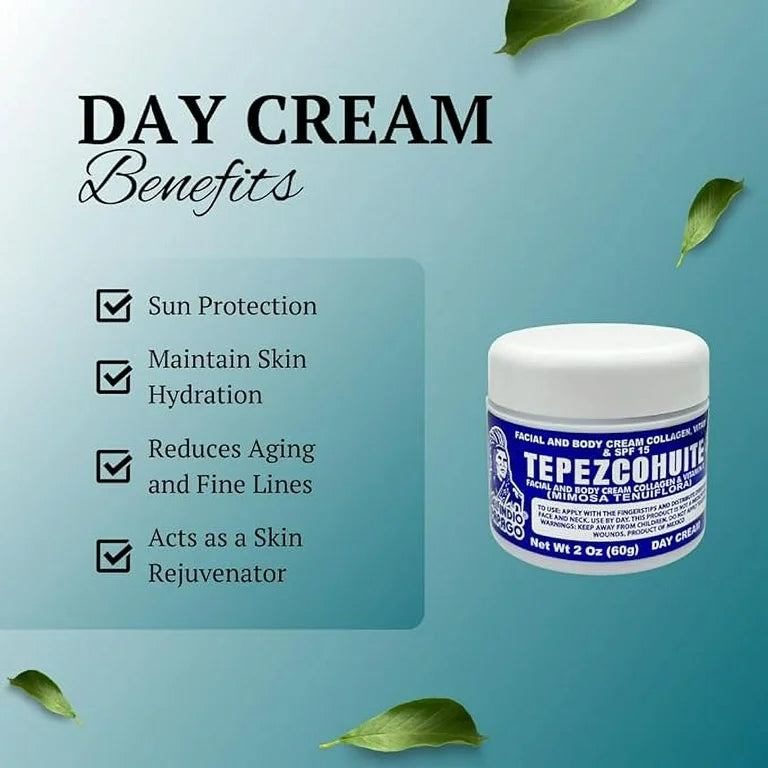 DEL INDIO PAPAGO FACIAL AND BODY CREAM COLLAGEN & VITAMIN E TEPEZCOHUITE DAY CREAM