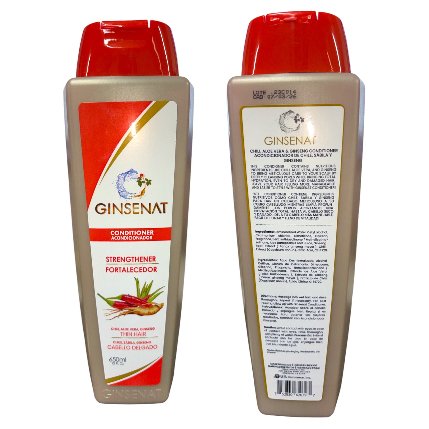 6PCS GINSENAT CONDITIONER CHILI, ALOE VERA, GINSENG THIN HAIR 650ML 2079