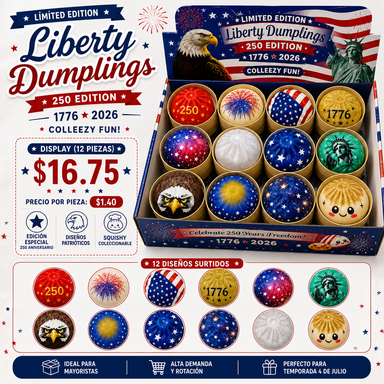 12PCS DISPLAY MYSTERY USA DUMPLING