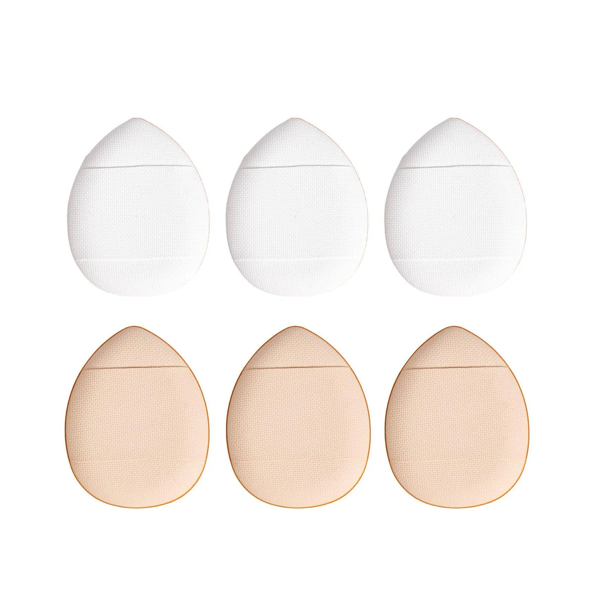 MISS LIL USA 6PCS MINI PUFFS BEIGE & WHITE #40