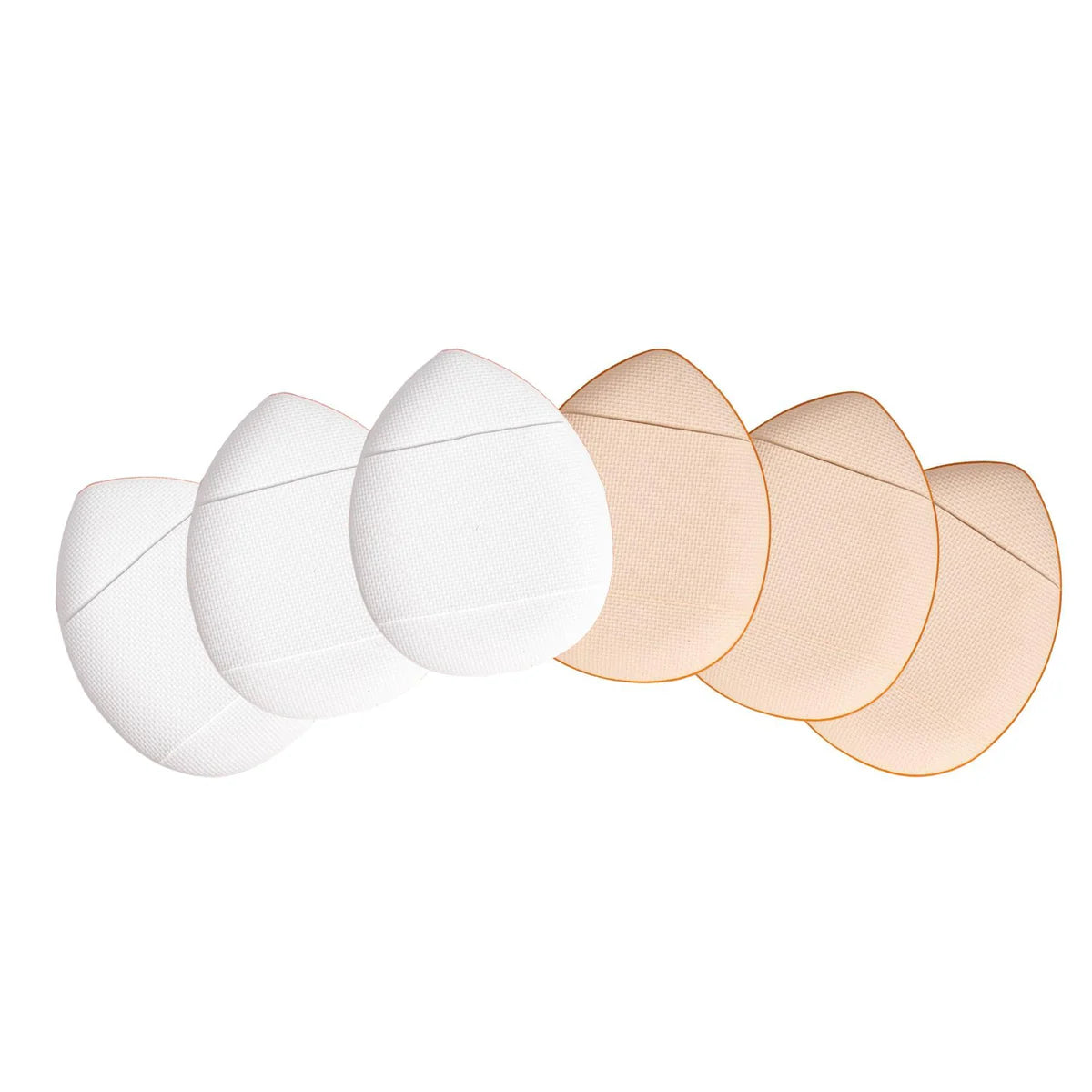 MISS LIL USA 6PCS MINI PUFFS BEIGE & WHITE #40