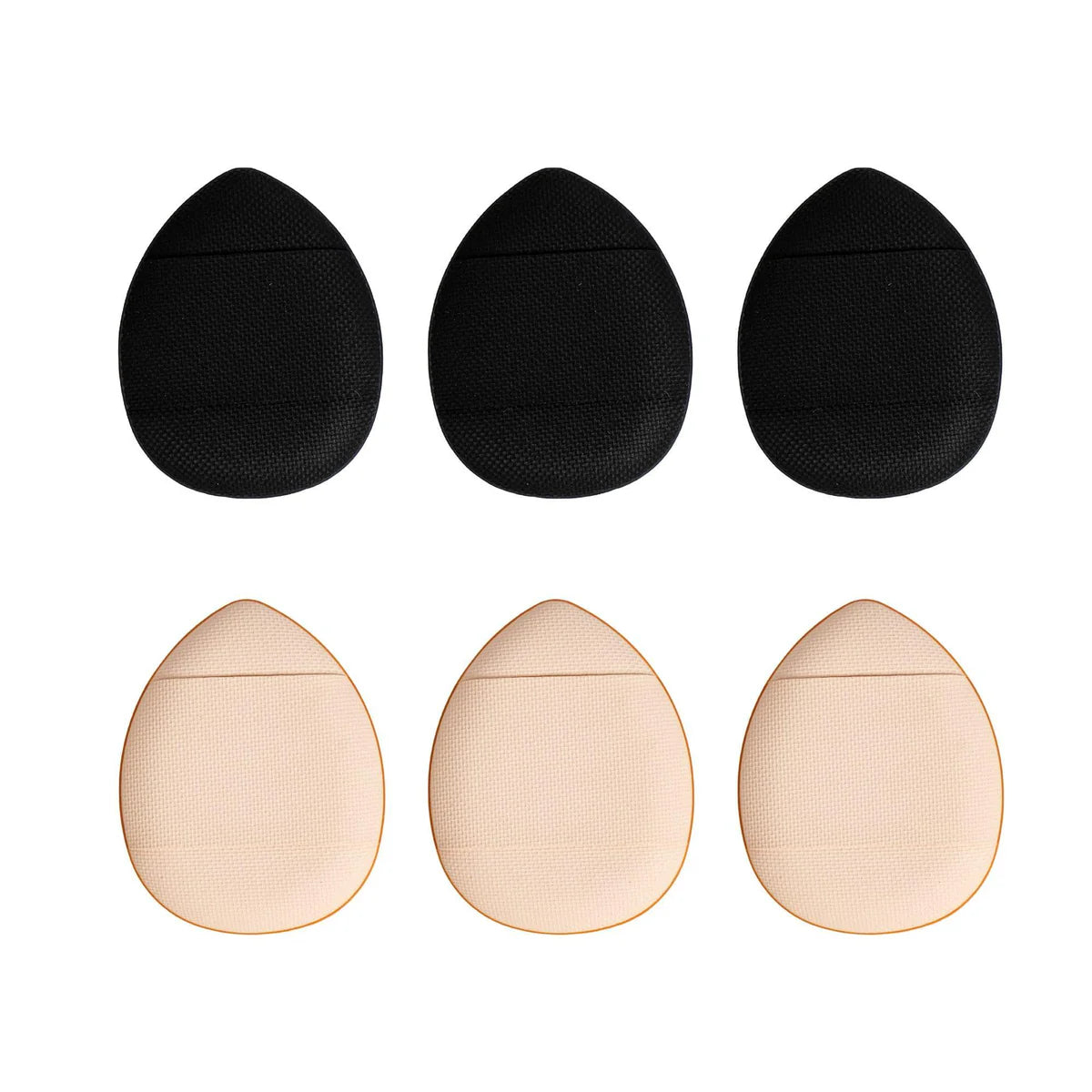 MISS LIL USA 6PCS MINI PUFFS BEIGE & BLACK #19