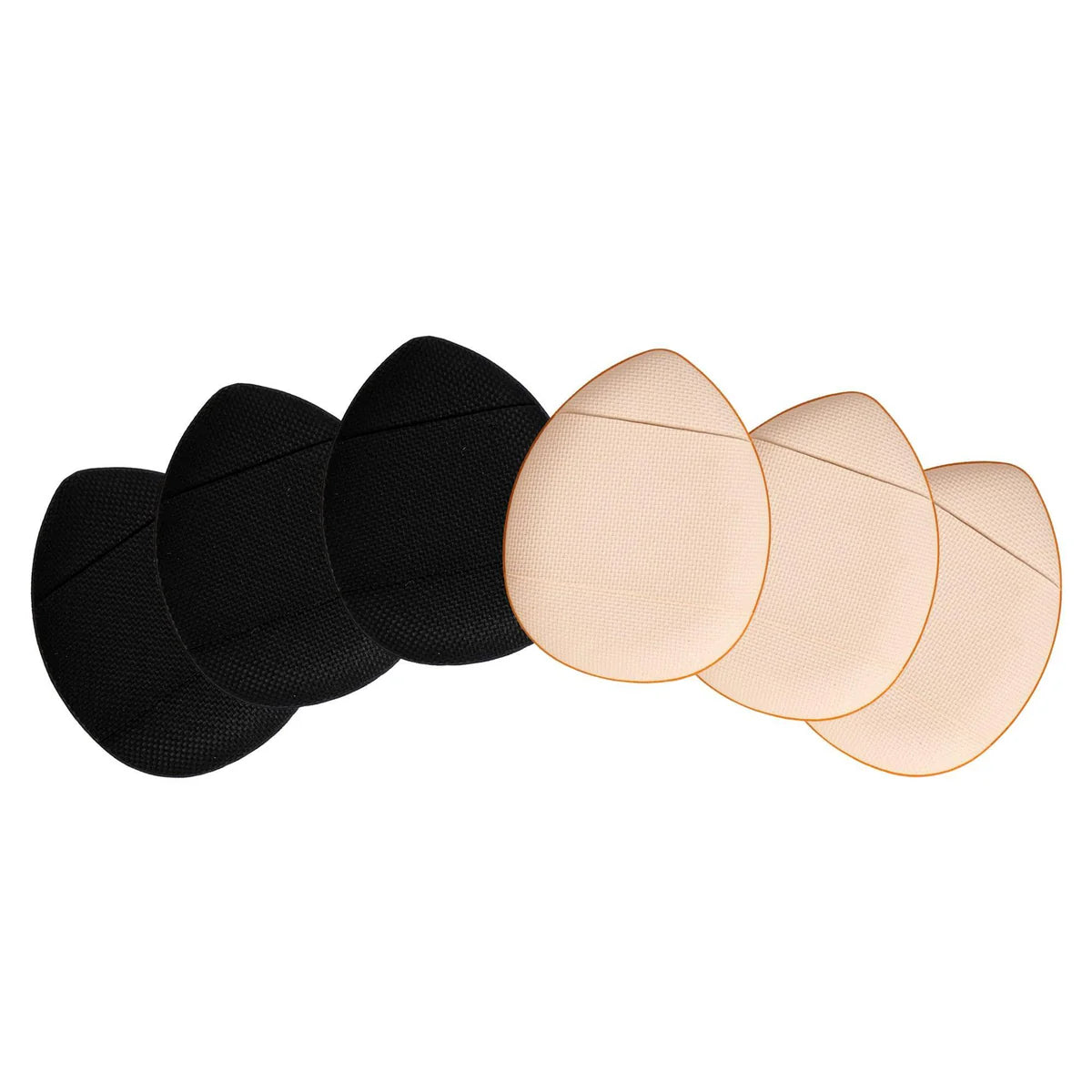 MISS LIL USA 6PCS MINI PUFFS BEIGE & BLACK #19
