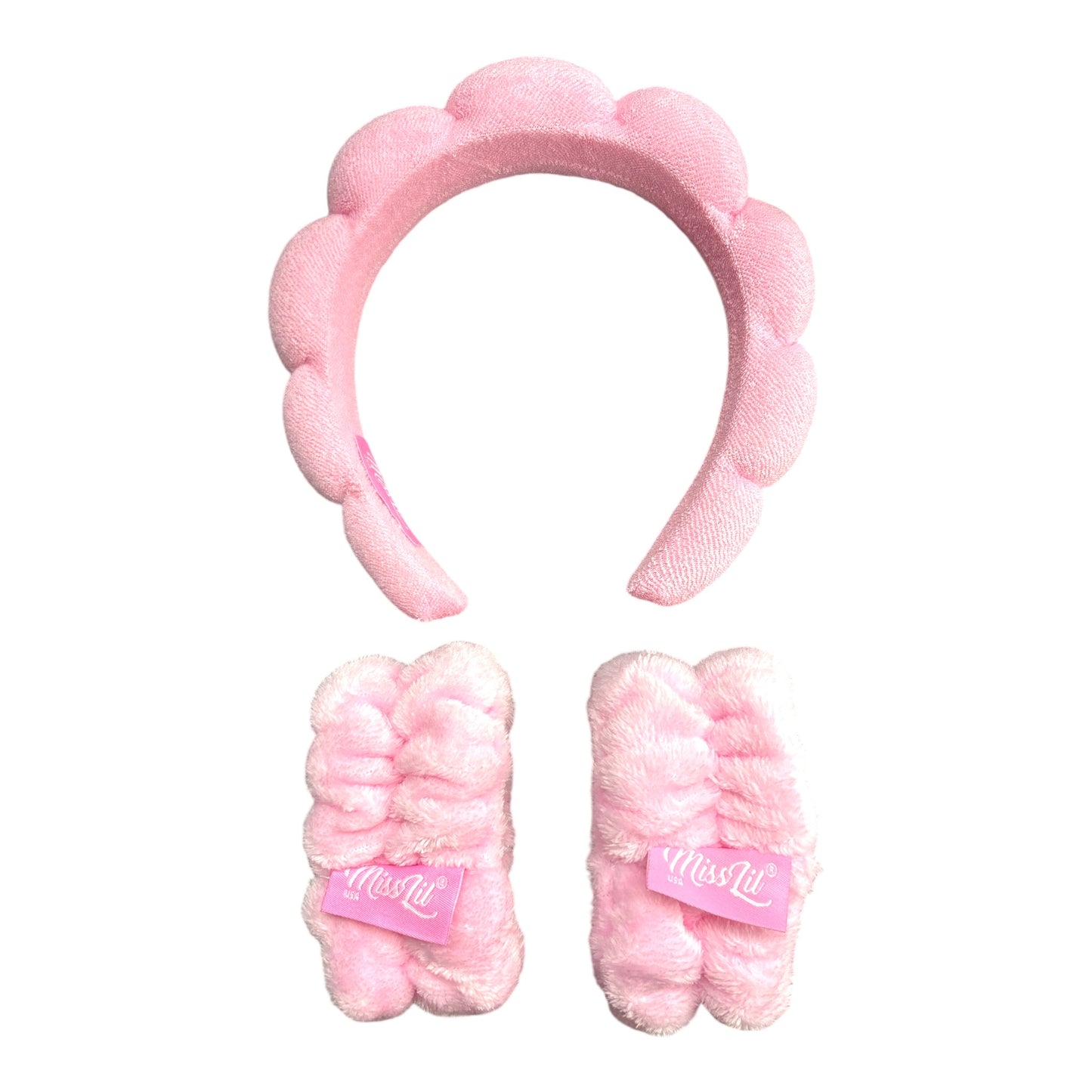 MISS LIL USA PINK HEADBAND AND WRISTBAND SET MLHB-01