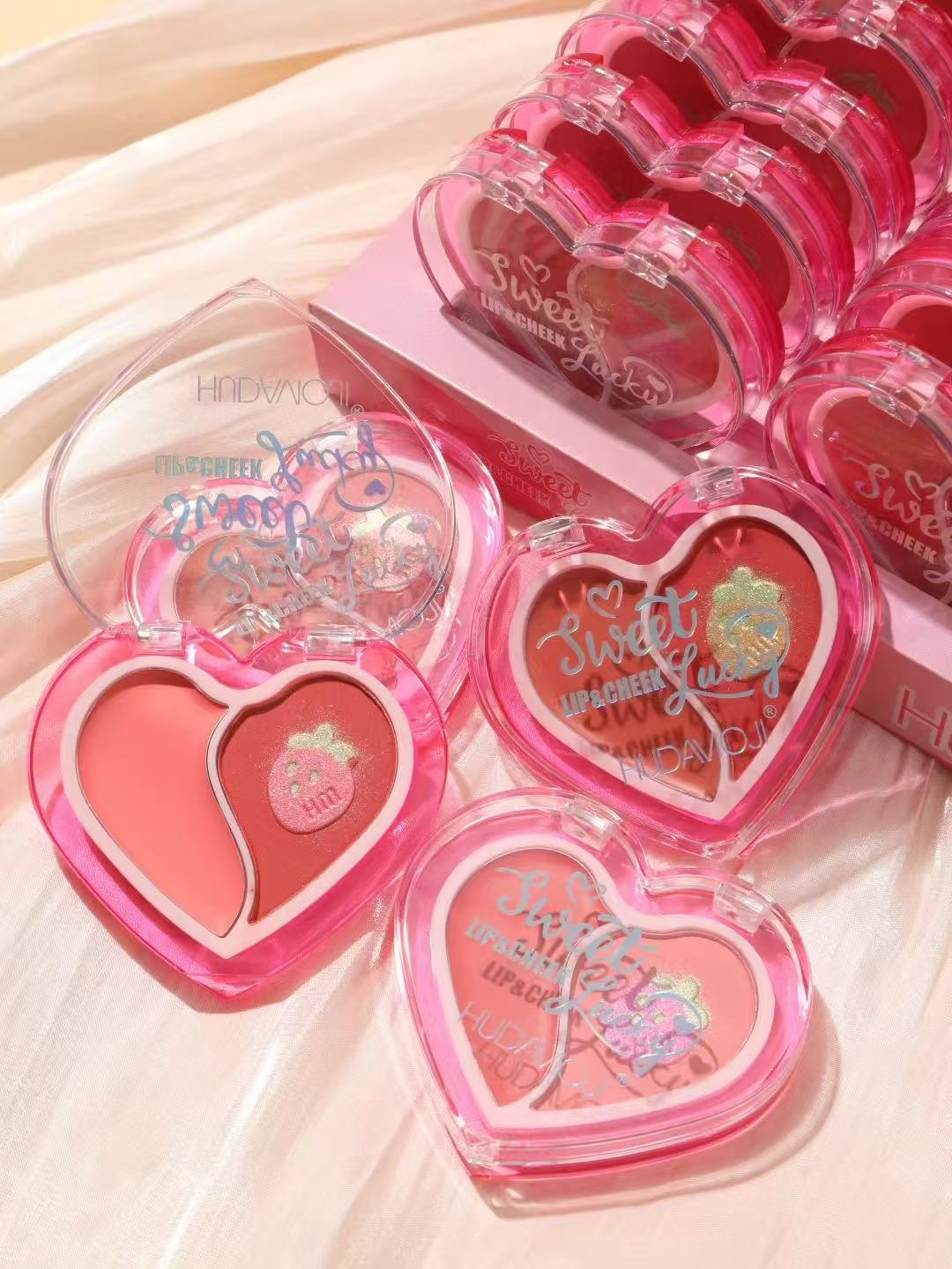 24PCS DISPLAY HUDAVIOJI SWEET LUCKY LIP+CHEEK ZP-070