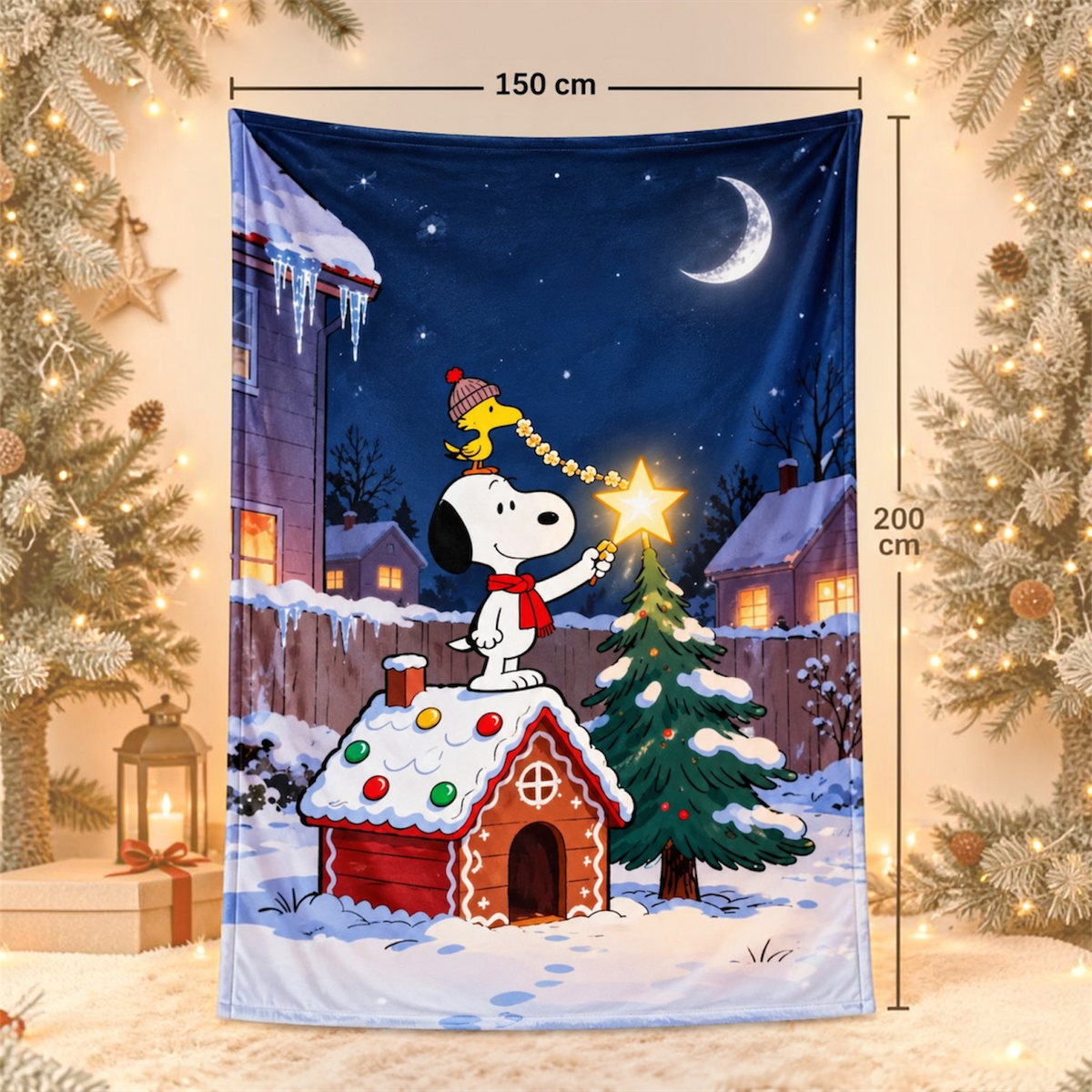 White Dog Christmas Blanket