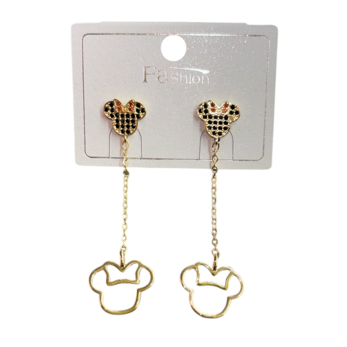 3PCS GIRL MOUSE PREMIUM GOLD PLATED EARRINGS BE446