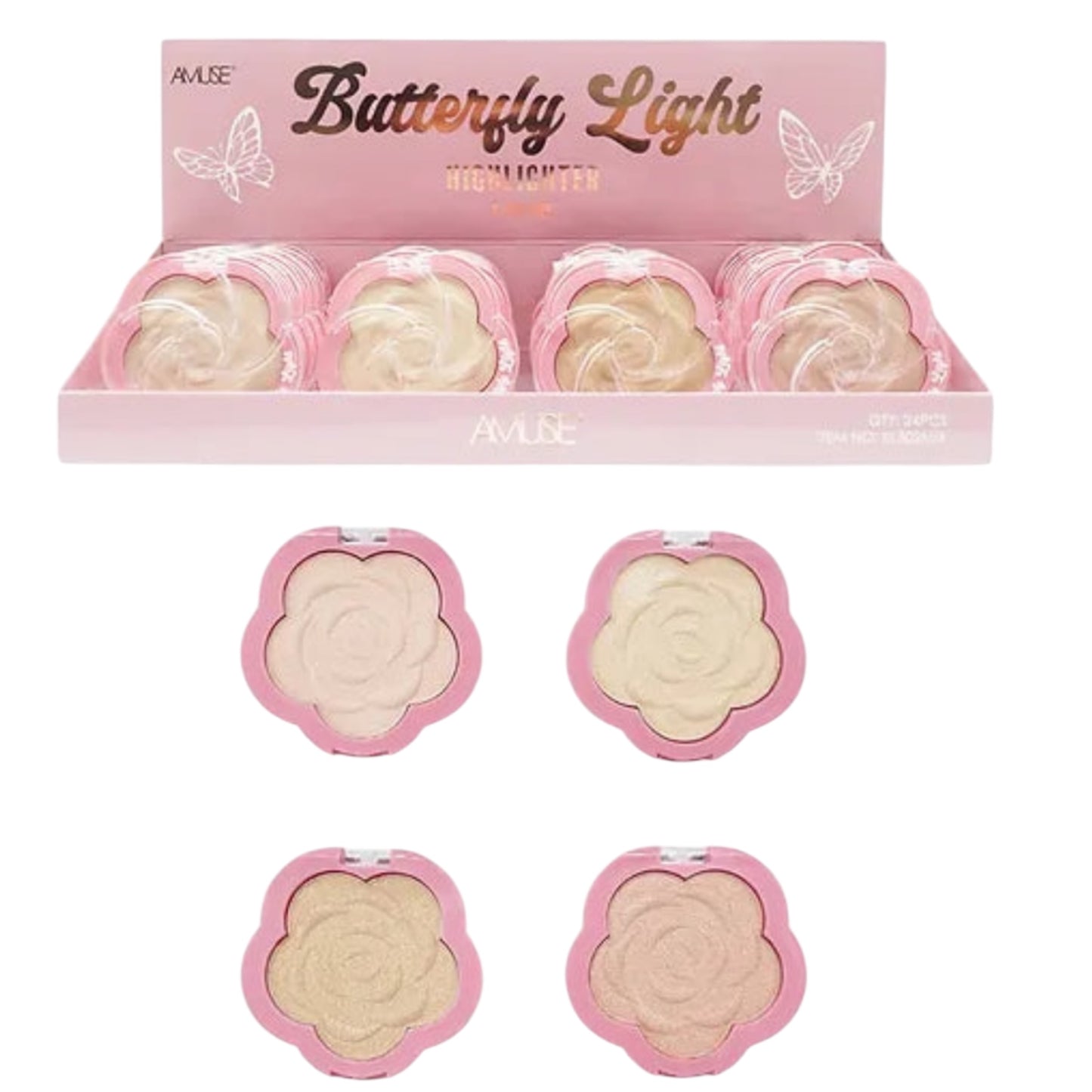 24PCS DISPLAY AMUSE BUTTERFLY LIGHT HIGHLIGHTER KL302MIX