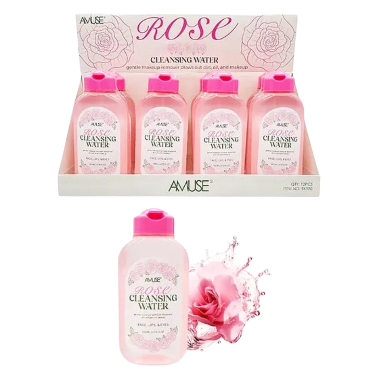 12PCS DISPLAY AMUSE ROSE CLEANSING WATER SK020
