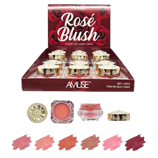 12PCS DISPLAY AMUSE ROSE BLUSH FOR LIPS AND CHEEKS BL3115 MIX