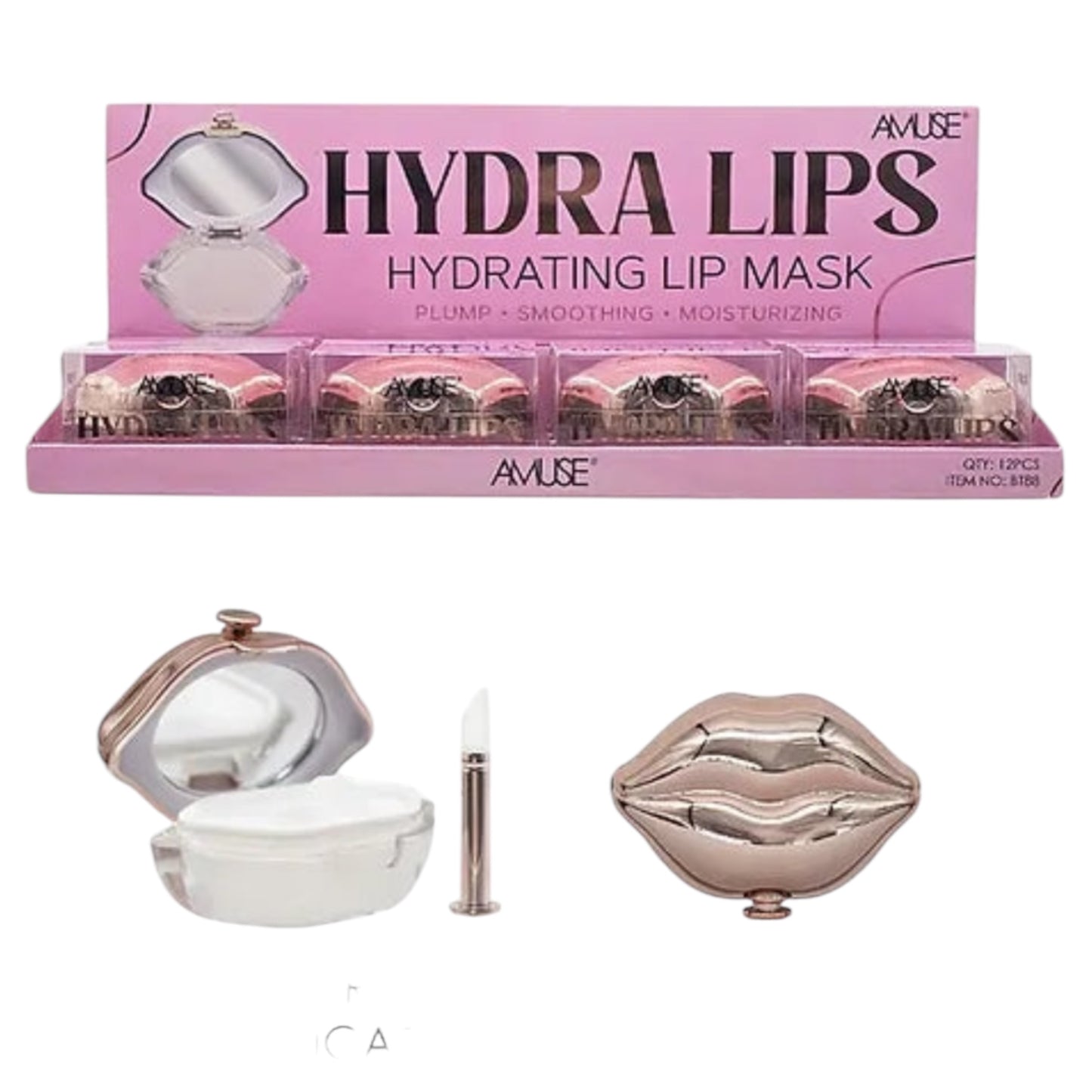 12PCS DISPLAY AMUSE HYDRA LIPS LIPS MASK BT88