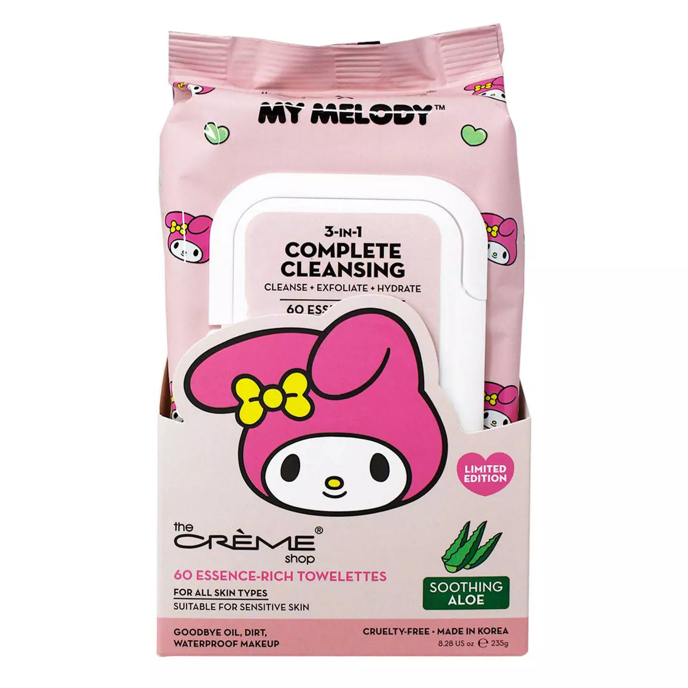3PCS THE CREME SHOP MY MELODY 3 IN 1 COMPLETE CLEANSING TOWELETTES