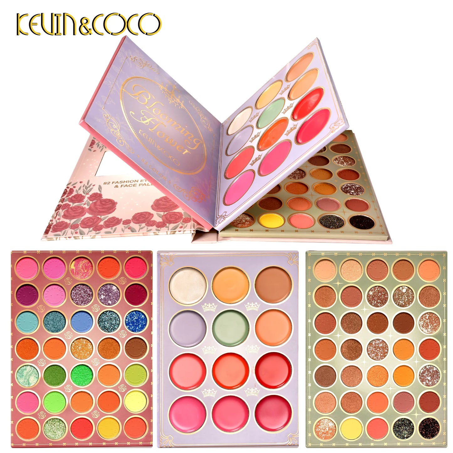 KEVIN&COCO 82 COLORS FACE PALETTE RED ROSES KC221386 R25