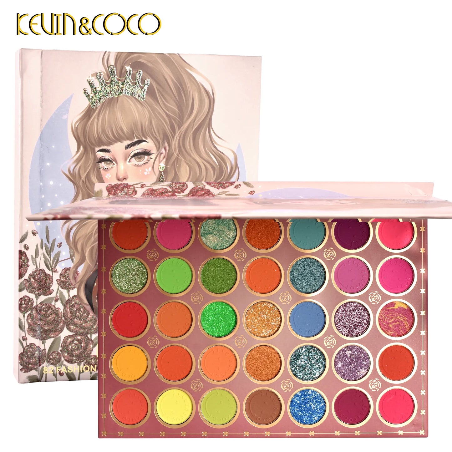 KEVIN&COCO 82 COLORS FACE PALETTE RED ROSES KC221386 R25