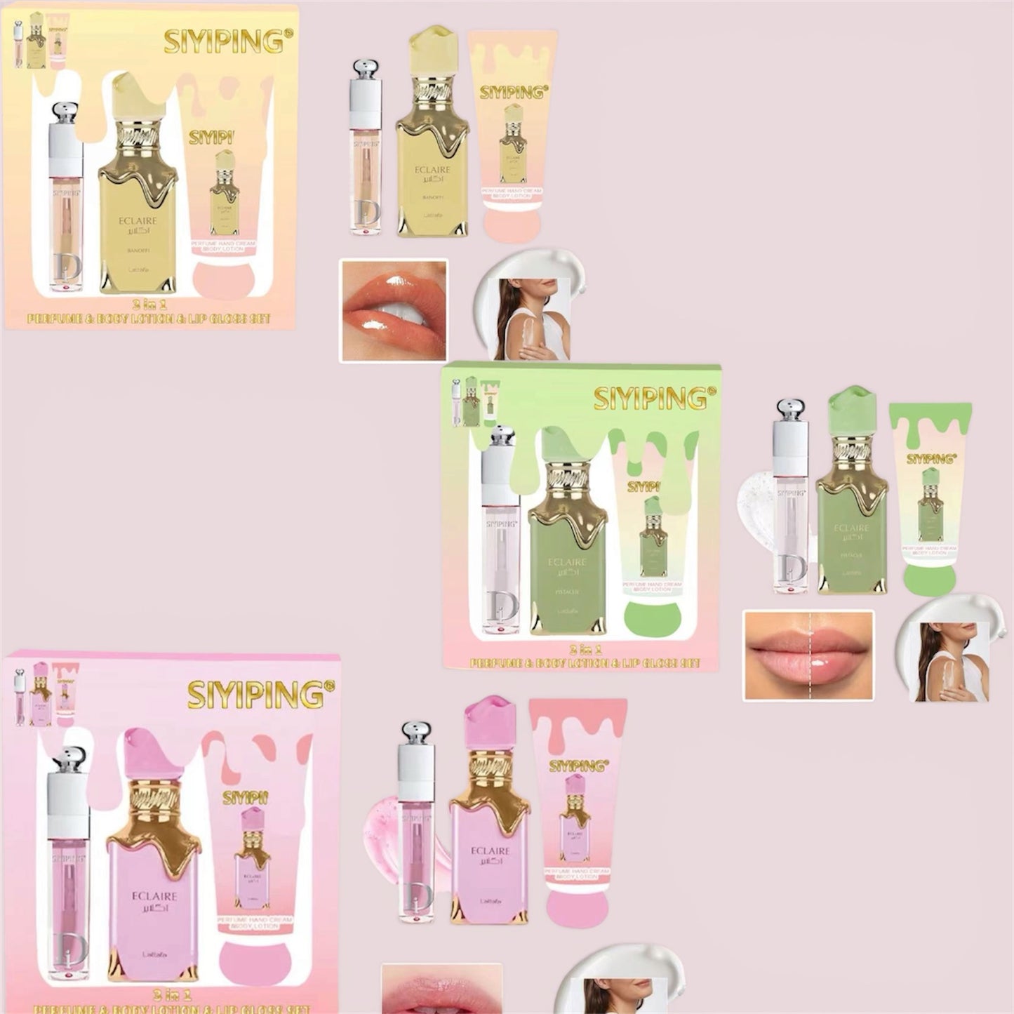 3PCS E DUPE 3 DIFFERENT COLOR DUO SETS