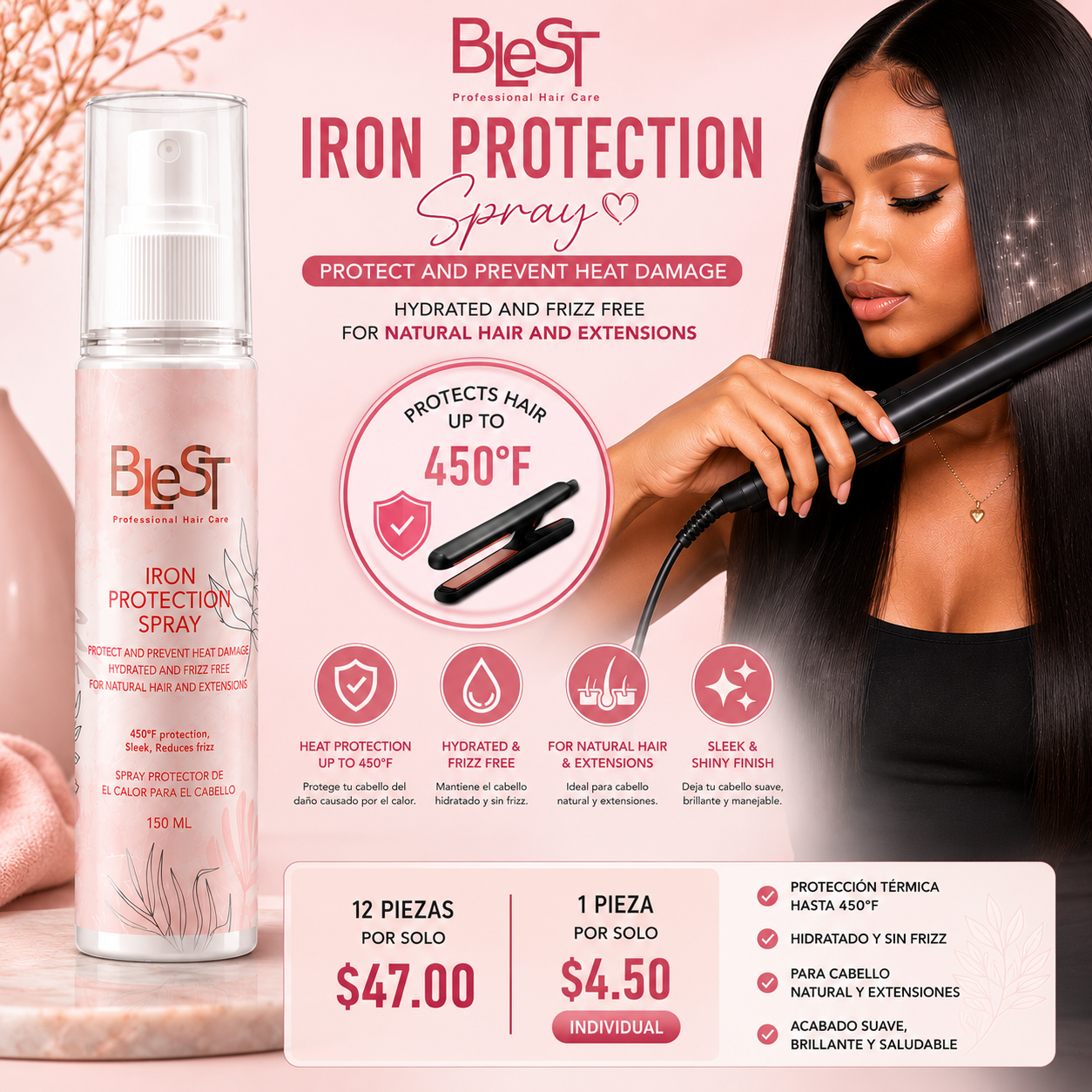 12PC DISPLAY BLEST IRON PROTECTION SPRAY BH706