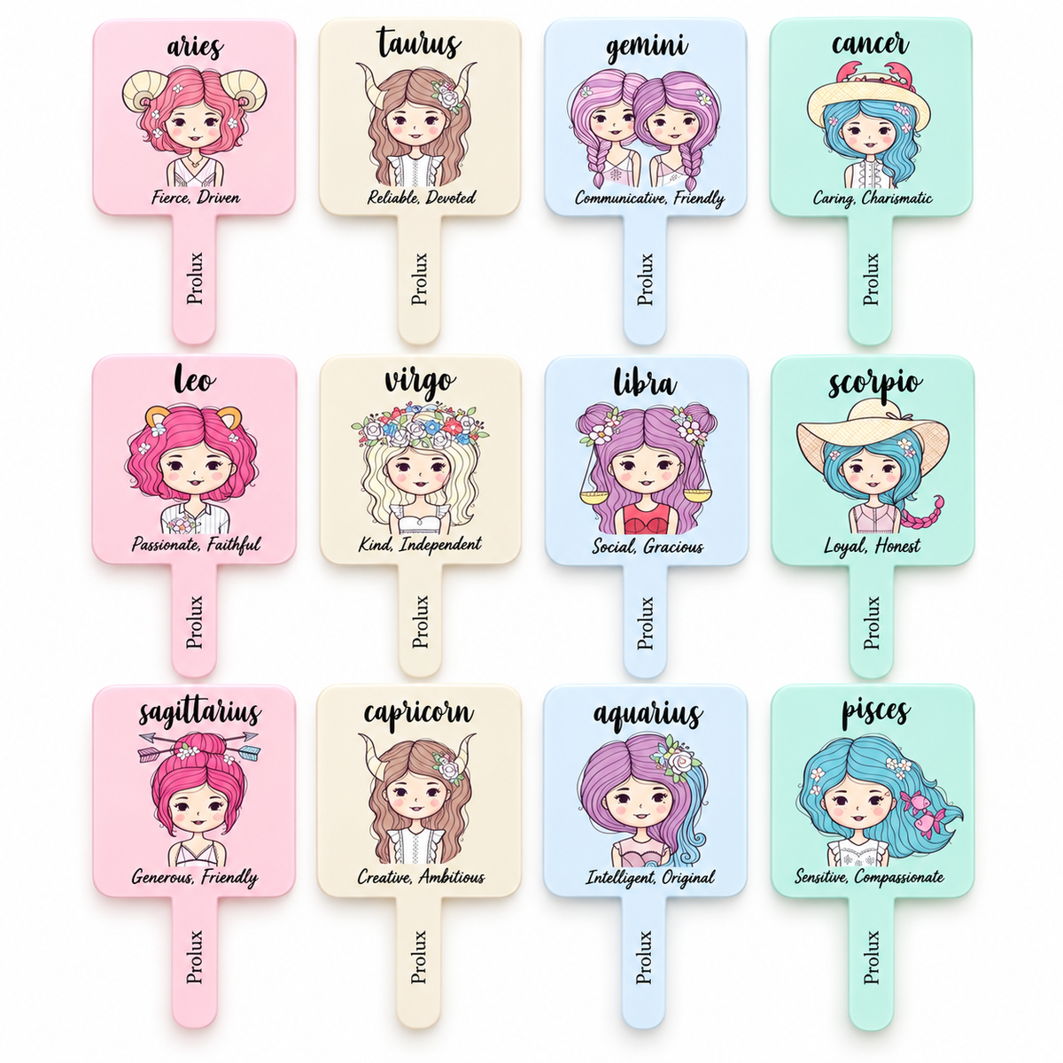 Prolux Zodiac Sign Hand Held Mirror