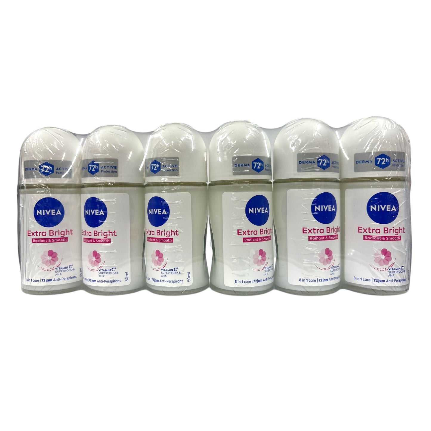 6PCS NIVEA DEODORANT EXTRA BRIGHT RADIANT&SMOOTH