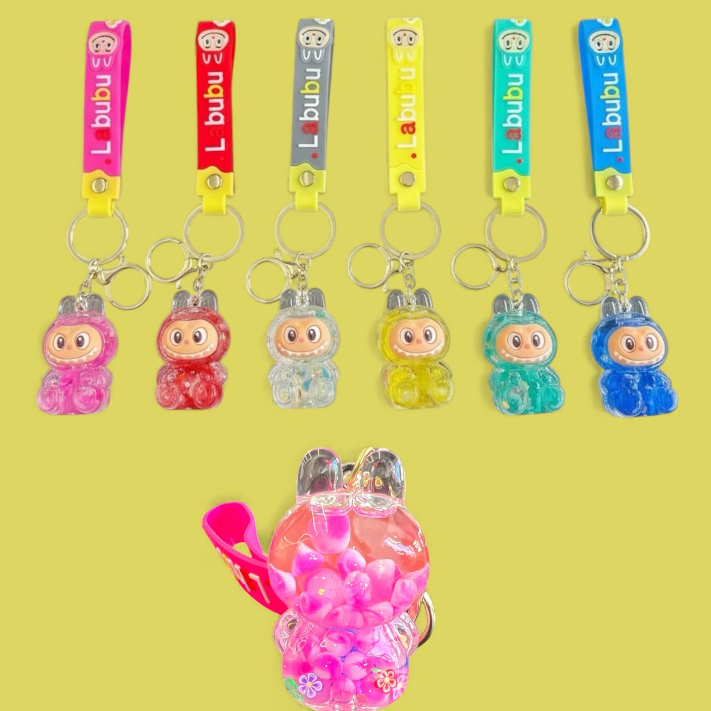 12PCS PACK MONSTER LIQUID KEYCHAIN
