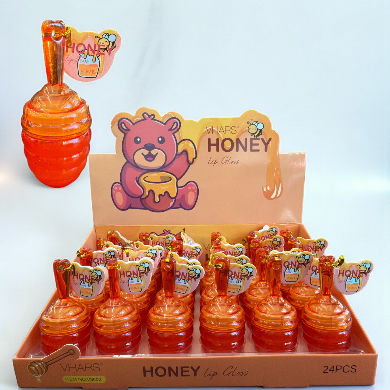 24PCS DISPLAY VHARS HONEY LIP GLOSS V8002