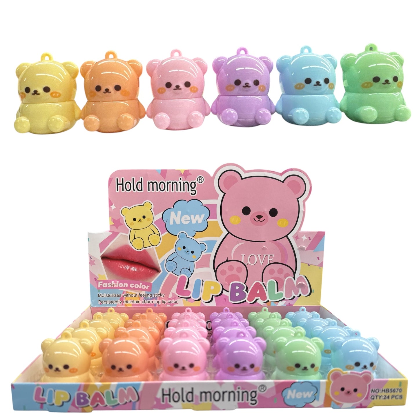 HOLD MORNING TEDDY BEAR LIP BALM NO:HB5670