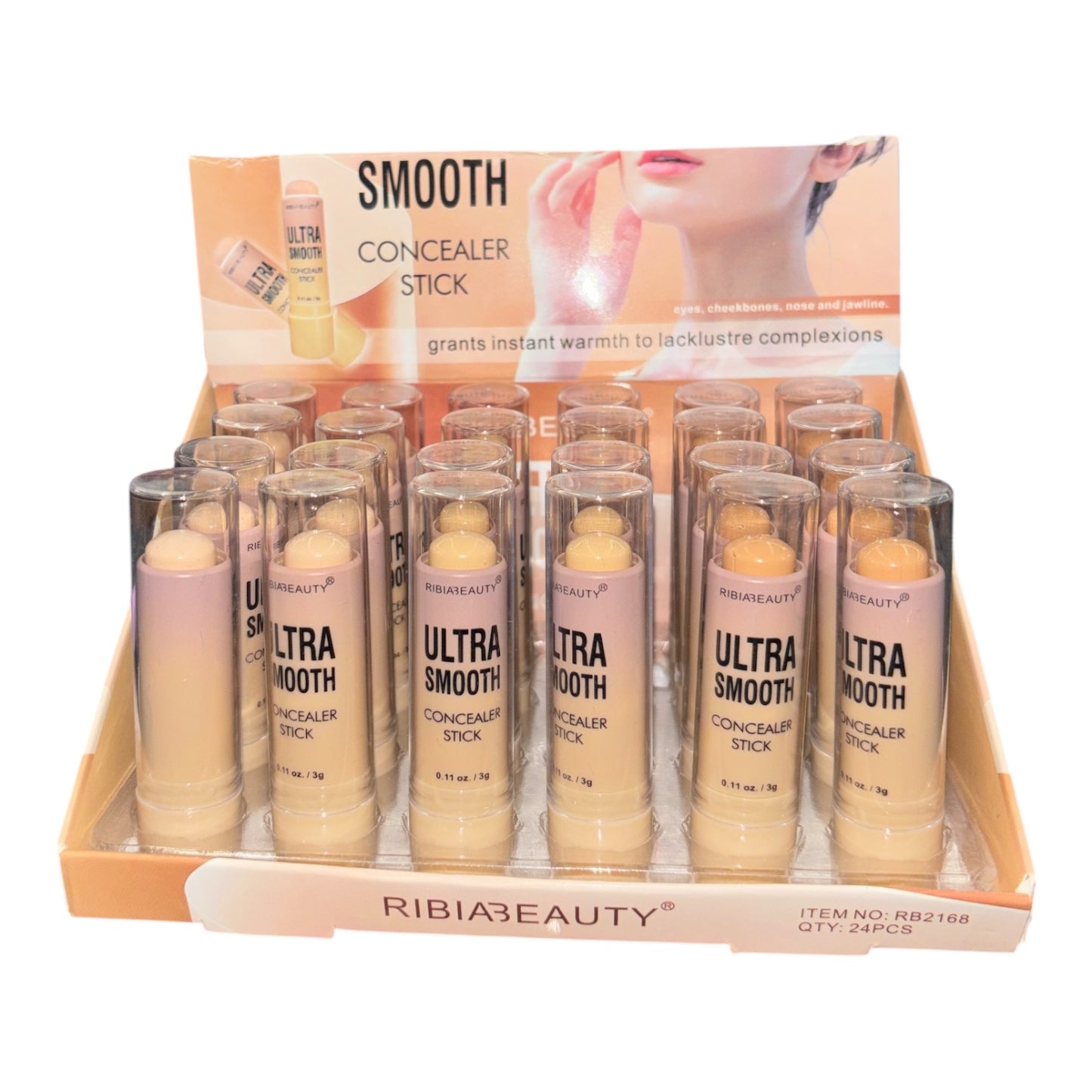 24PCS DISPLAY RIBIABEAUTY SMOOTH CONCEALER STICK RB2168