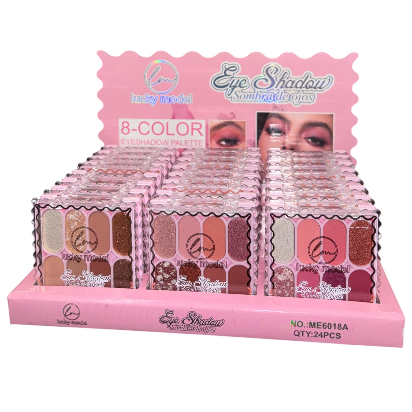 24PCS DISPLAY LUCKY MODEL 8-COLOR EYESHADOW PALETTE ME6018A