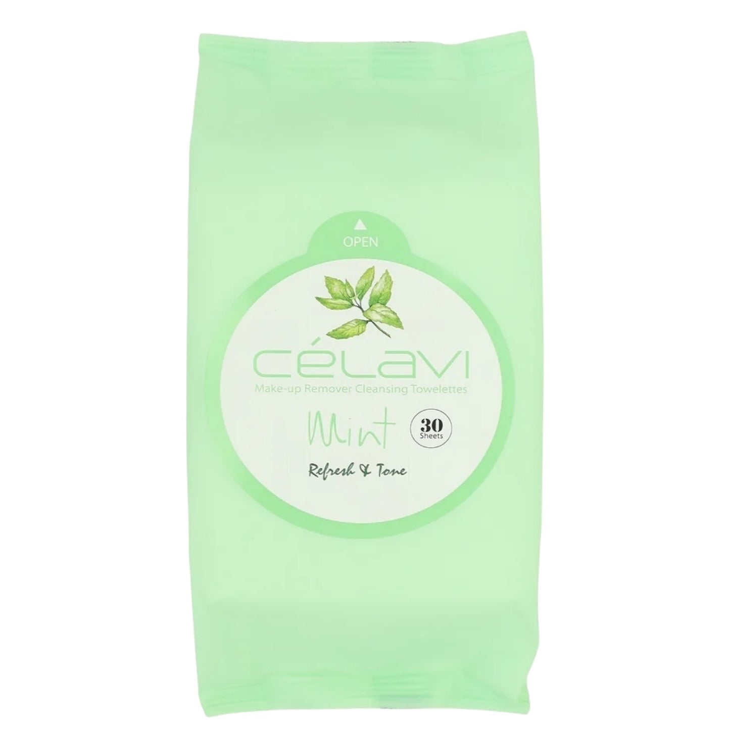 6PCS DISPLAY CELAVI MINT MAKE-UP REMOVER CLEANSING TOWELETTES MT020
