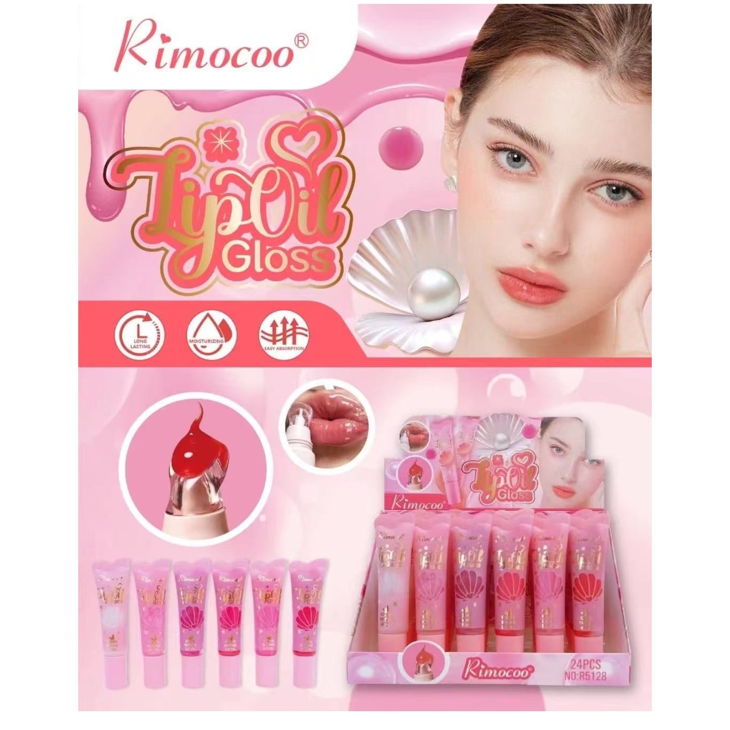 24PCS RIMOCOO LIP OIL GLOSS R5128