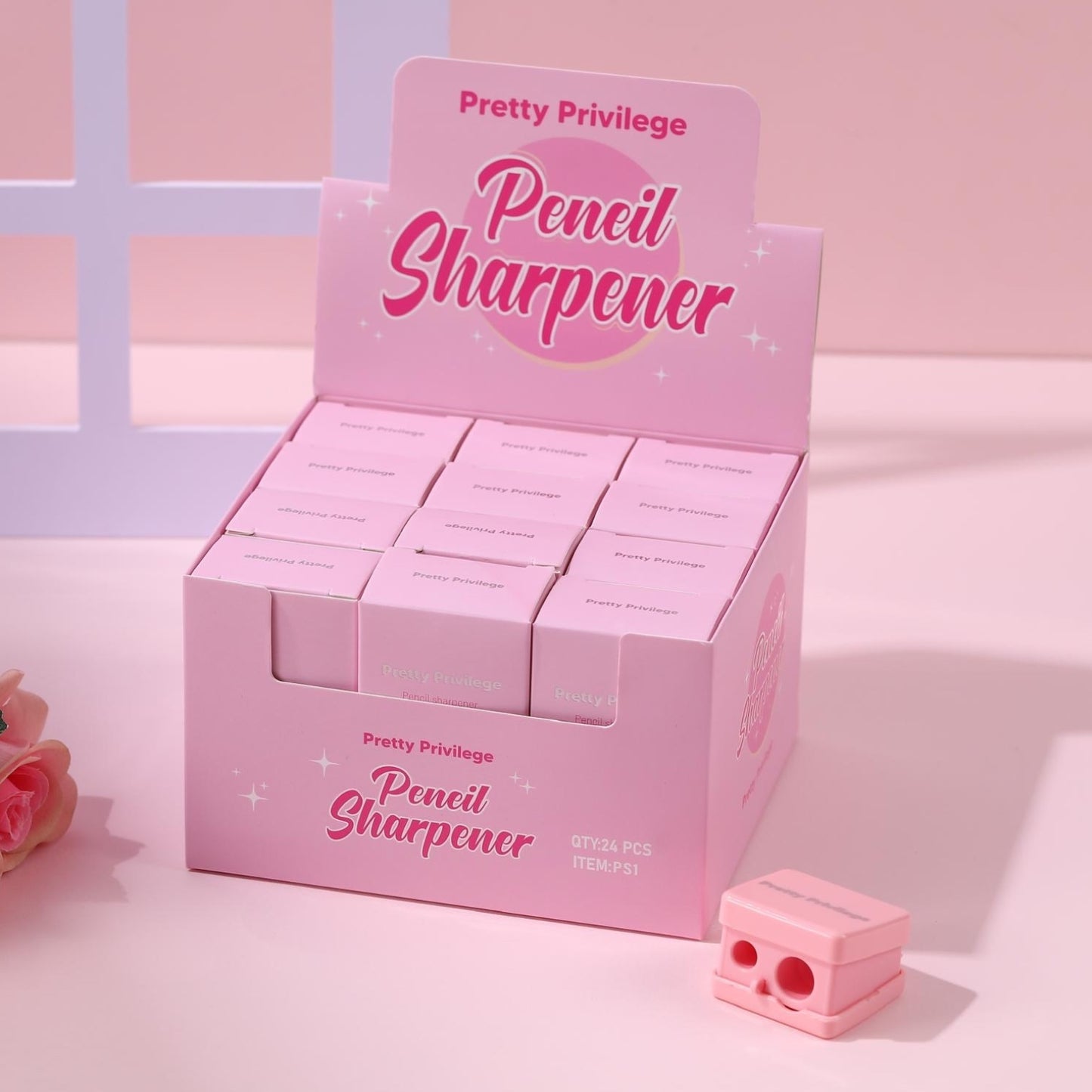 24PCS DISPLAY PRETTY PRIVILEGE PENCIL SHARPENER PS1