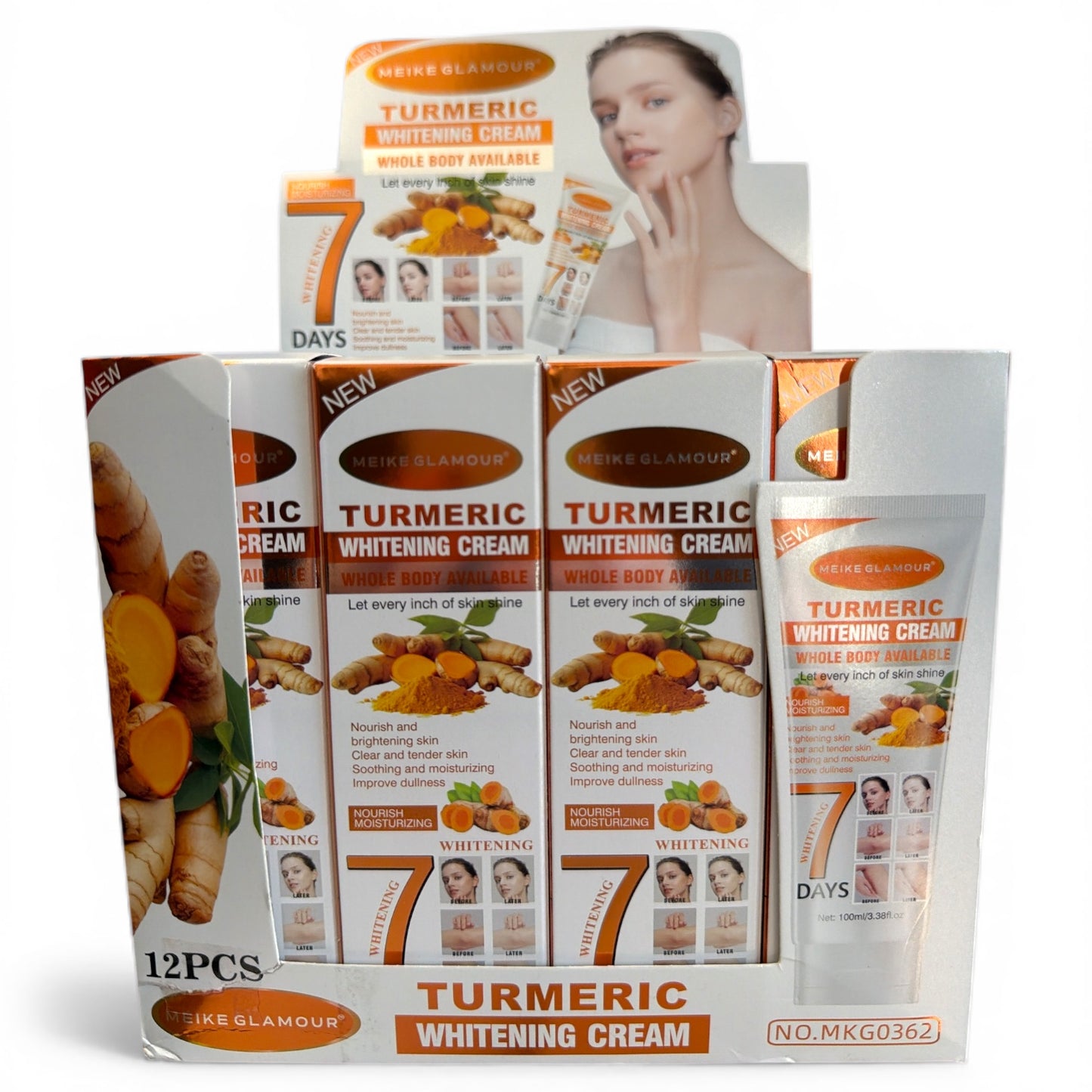 12PCS DISPLAY TURMERIC WHITENING CREAM MKG0362