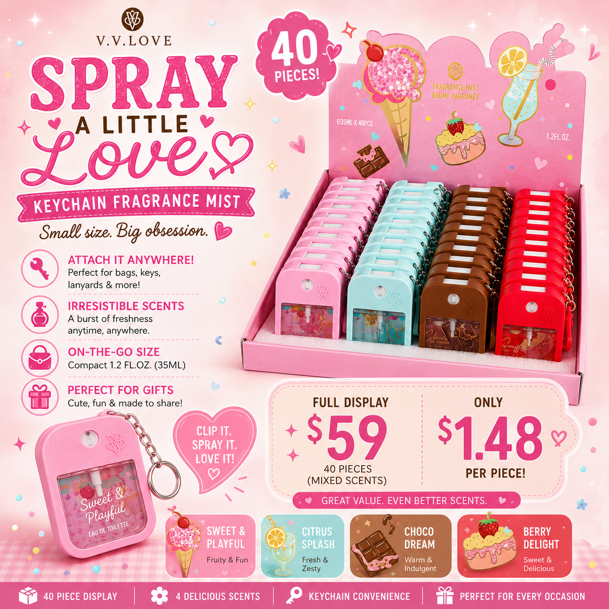 40PCS DISPLAY FRAGRANCE MIST VL9035-5
