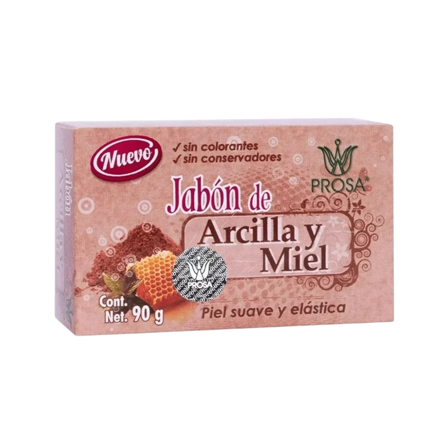 3PCS PROSA JABÓN DE ARCILLA Y MIEL 0238