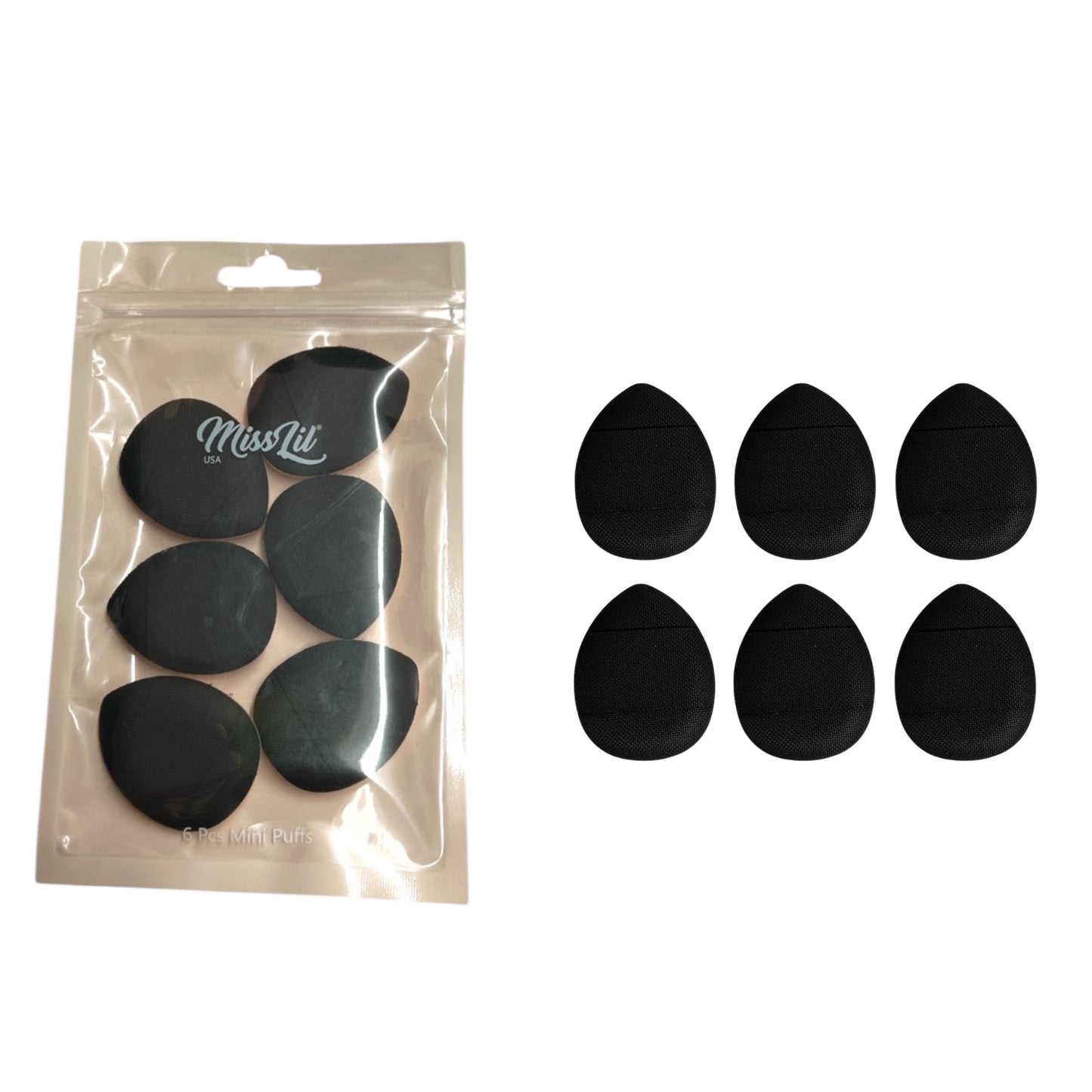 MISS LIL USA 6 PCS BLACK PUFFS