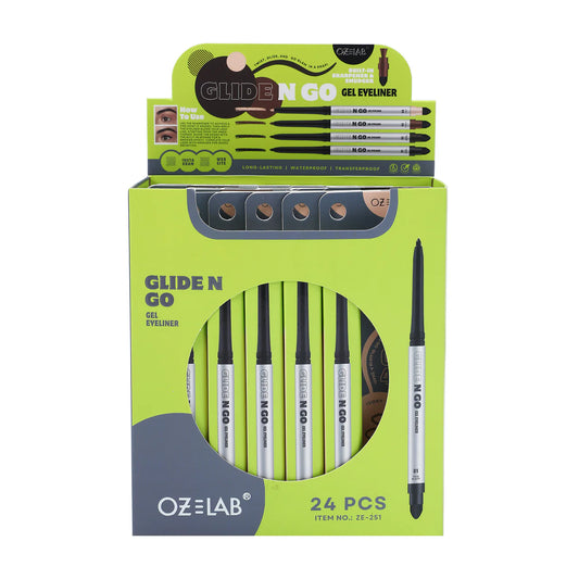 24PCS DISPLAY OZ LAB GLIDE N GO GEL EYELINER ZE -251