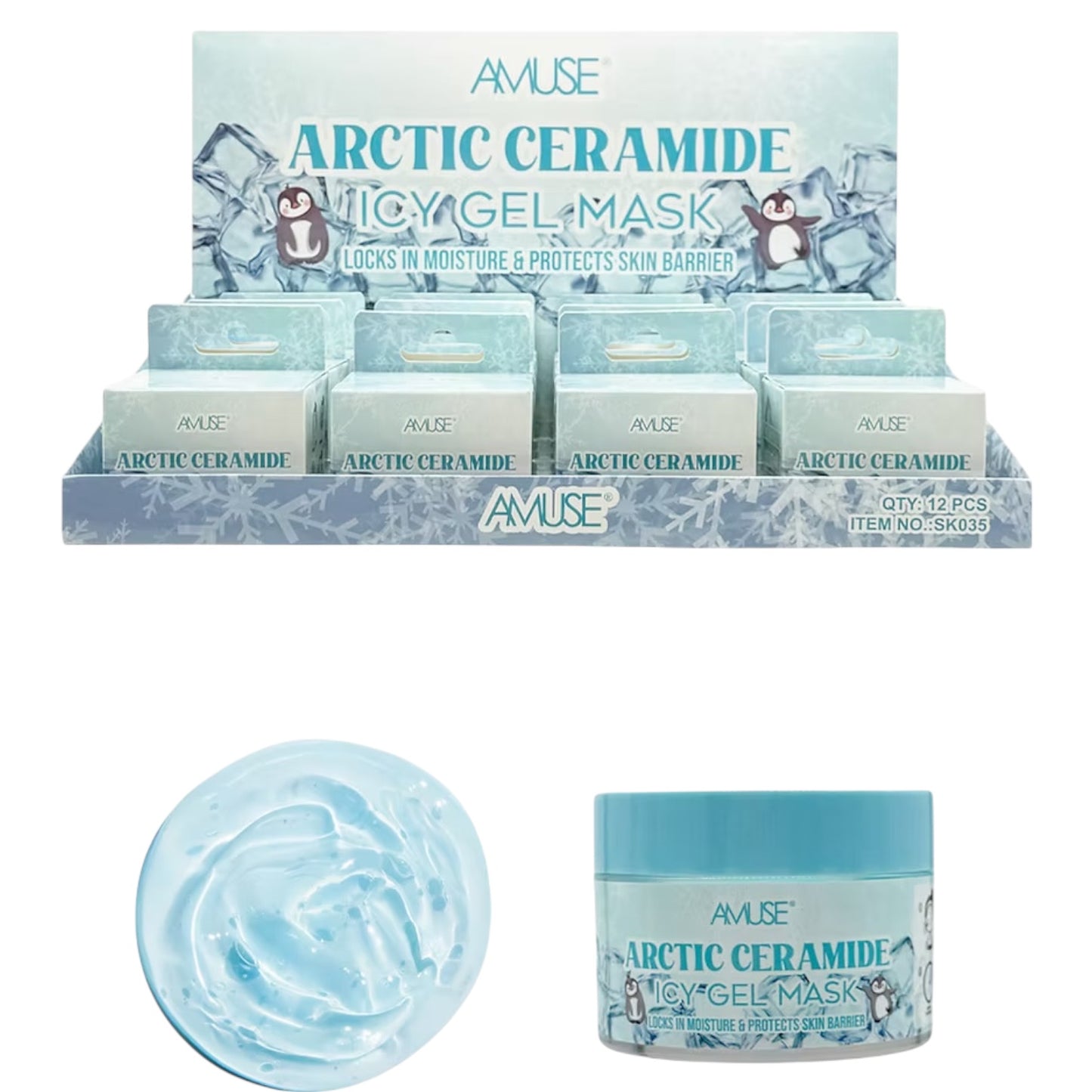 12PCS DISPLAY ARTIC CERAMIDE ICY GEL MASK AMUSE SK035