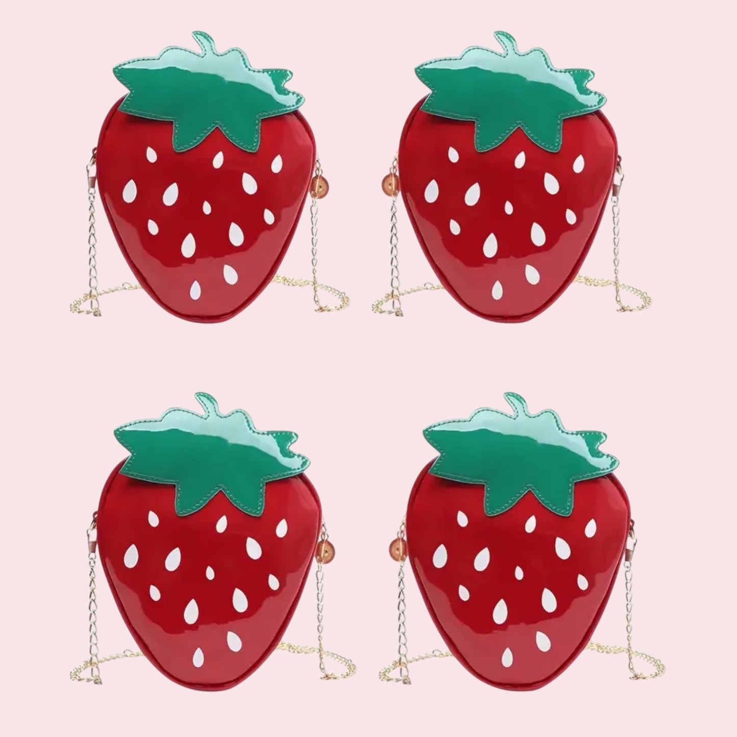 4PCS STRAWBERRY CROSSBODY PURSE 0373-XL