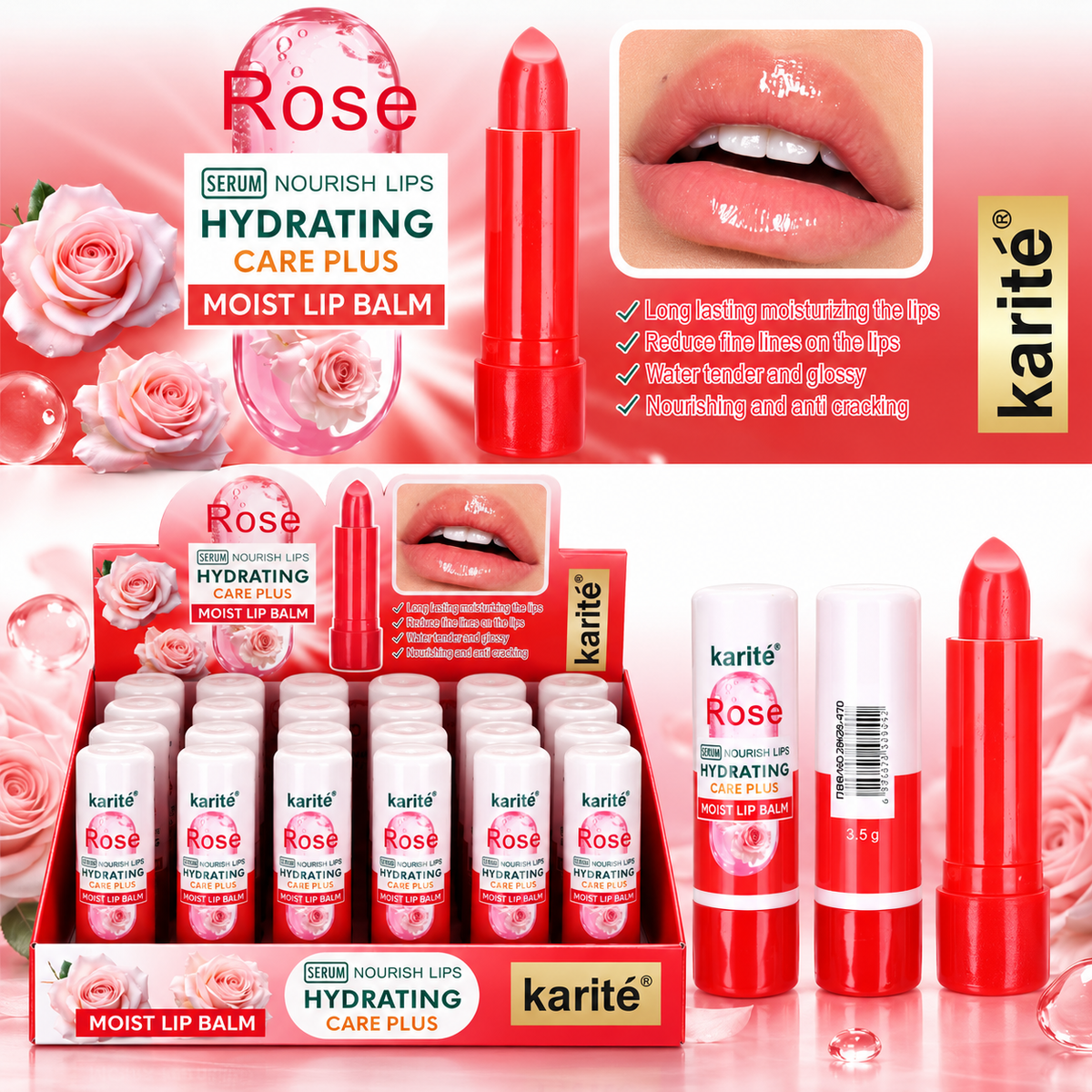 Karite Rose Hydrating Care Plus Lip Balm