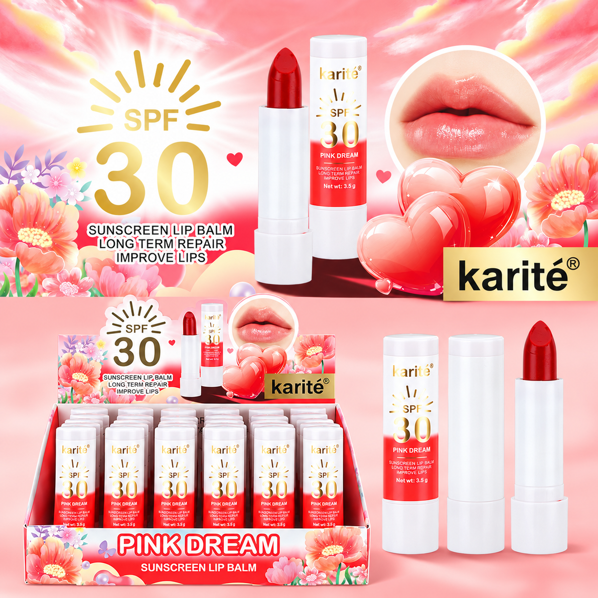 Bálsamo labial Karite Pink Dream con FPS