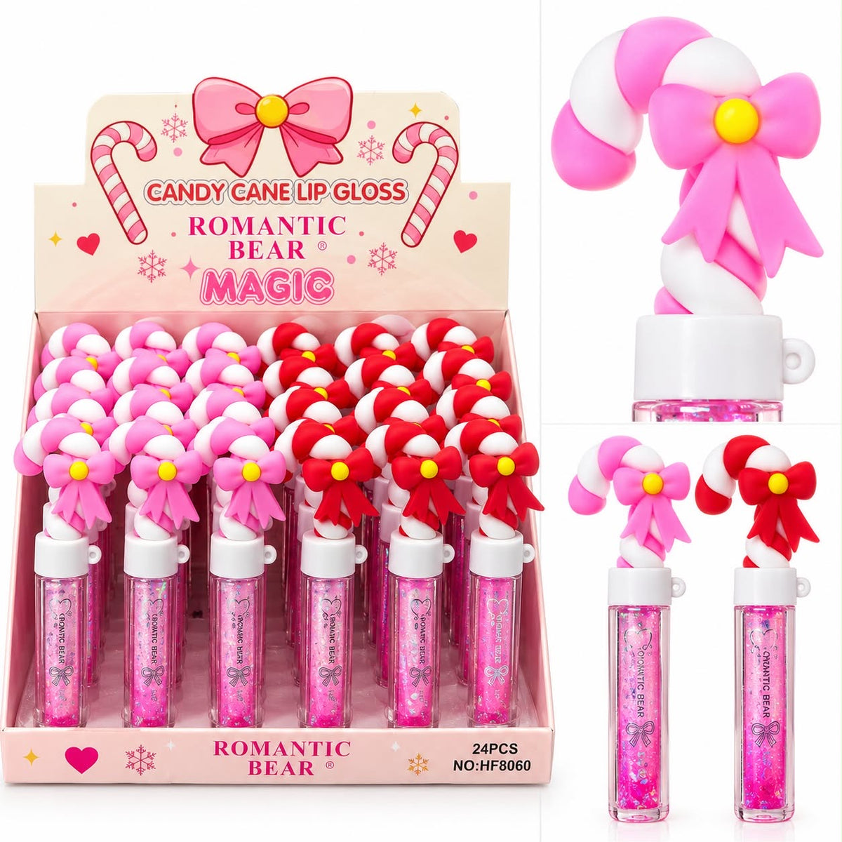 Romantic Bear Candy Cane LipGloss