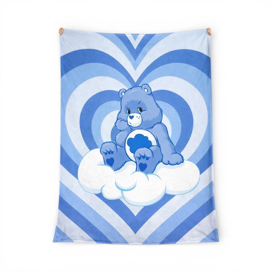 2PCS BLUE MOOD BEAR SOFT BLANKET