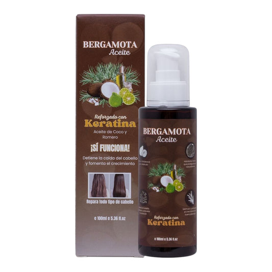 3PCS ACEITE BERGAMOTA REFORZADO CON KERATINA Y COCO BM-4002
