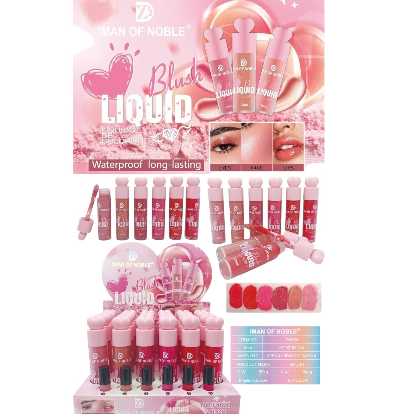 IMÁN OF NOBLE BLUSH LIQUID WATER  PROOF LONG LASTING DISPLAY#54