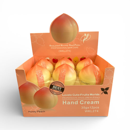 12PCS DISPLAY PEACH  LOVELY CUTE FRUITS HAND CREAM WKL274