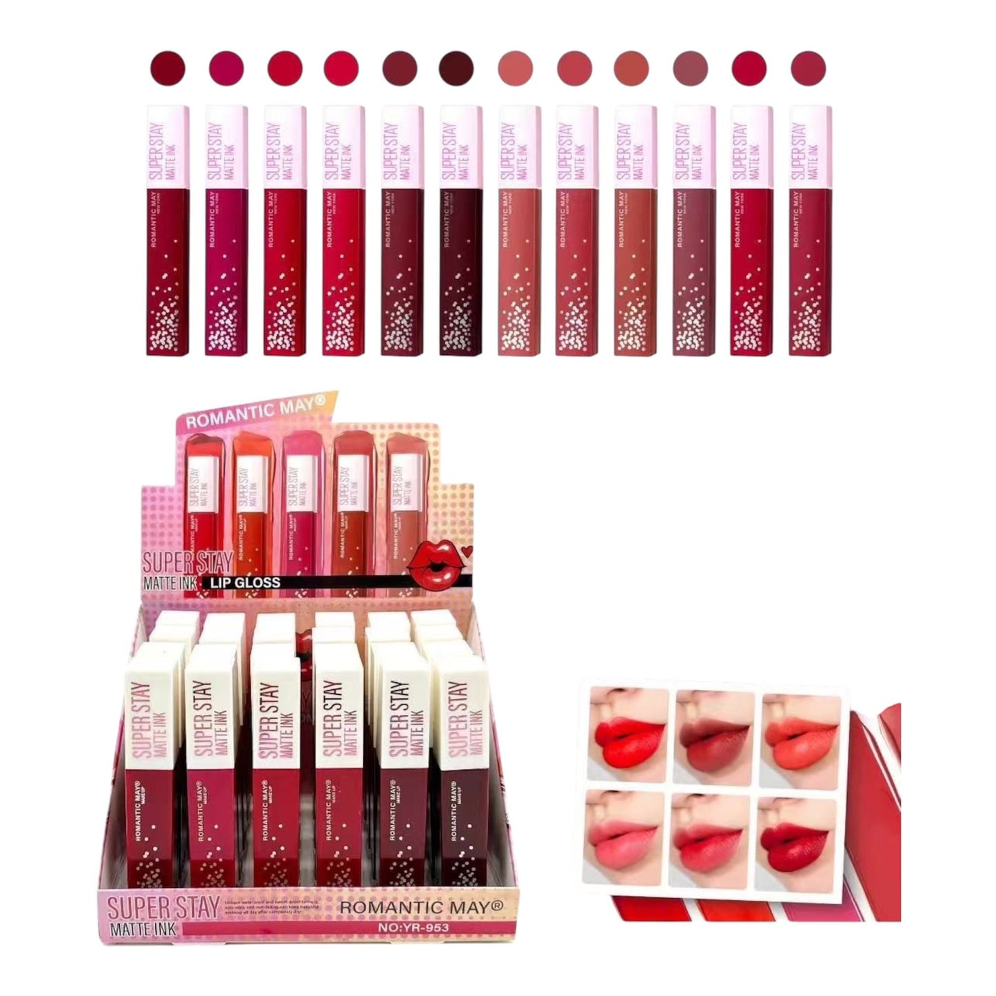 24PCS ROMANTIC MAY SUPER STAY MATTE LIQUID LIP YR-953