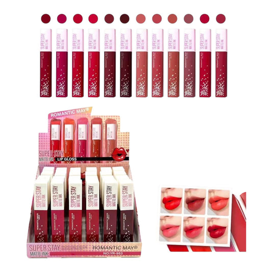 24PCS ROMANTIC MAY SUPER STAY MATTE LIQUID LIP YR-953