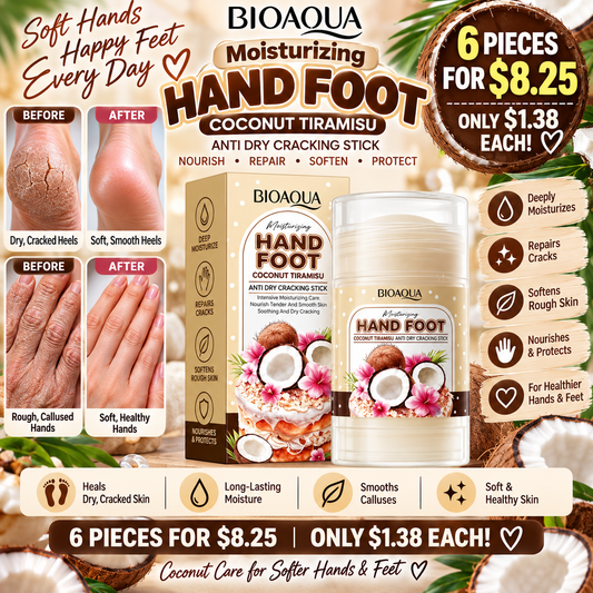 6PCS BIOAQUA COCONUT TIRAMISU HAND AND FOOT STICK