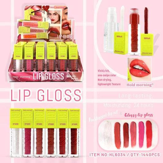 24PCS DISPLAY HOLD MORNING KISSER MEGA LIP GLOSS HL6034